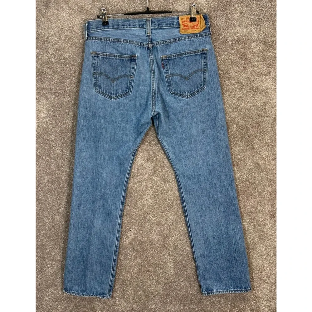 Levis 501 Jeans Mens 34X32‎ Blue Measures 33X31 Button Fly Straight Leg Medium